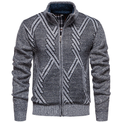 Herren Strickjacke Sportlich Zopfmuster Modern
