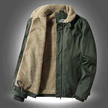 Herren Winterjacke Warm Innenfutter Stylischer Kragen