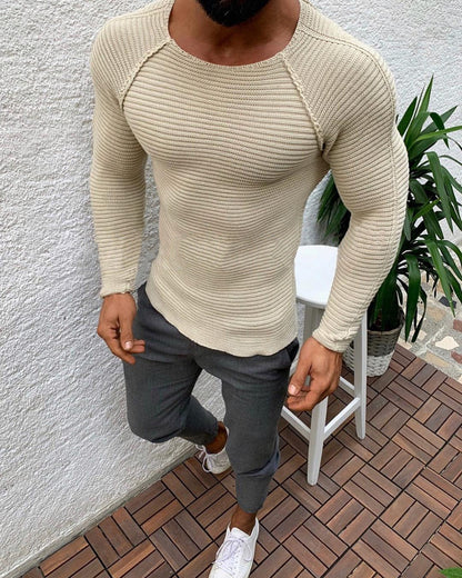 Herren Strickoberteil Slim Fit Atmungsaktiv Modern