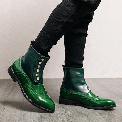 Damen Stiefeletten Lackleder Elegant Schnürsenkel Schwarz