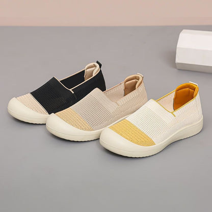 Damen Sneaker Slip-On Schuhe atmungsaktiv bequem