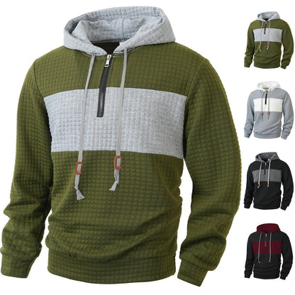 Herren Hoodie Strukturiert 1/4 Reißverschluss Modern - BerlinGlamour