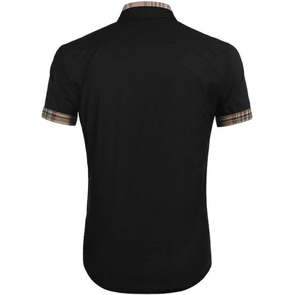 Herren Kurzarmhemd Kariert Modern mit Brusttasche