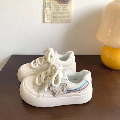 Damen Sneaker Stern Motiv Komfort PlateauSchuhe