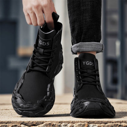 Damen Stiefel Sportlich High-Top Rutschfest Schwarz