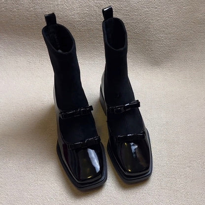 Damen Stiefeletten Elegant mit Cut-Out-Design und Schleifen