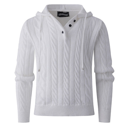 Herren Pullover Kapuze Zopfmuster Modern Grobstrick
