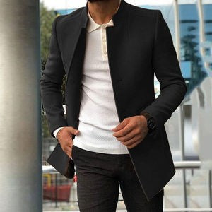 Herren Blazer Moderner Schnitt Elegant Schwarz