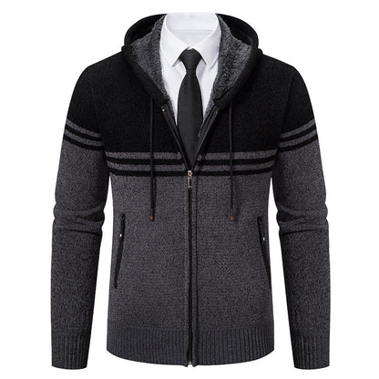 Herren Kapuzenjacke Modern mit Struktur Optik
