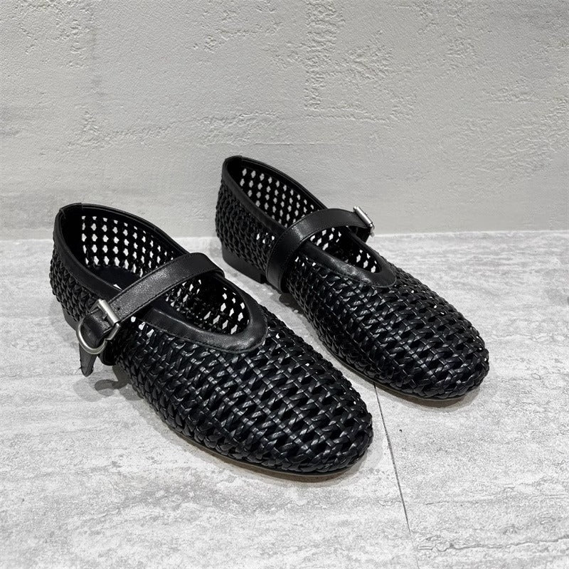 Damen Mokassins Elegante Riemen Schuhe Bequem