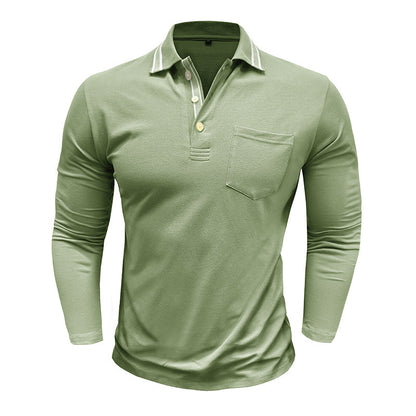 Herren Poloshirt Langarm Elegant Modern mit Details