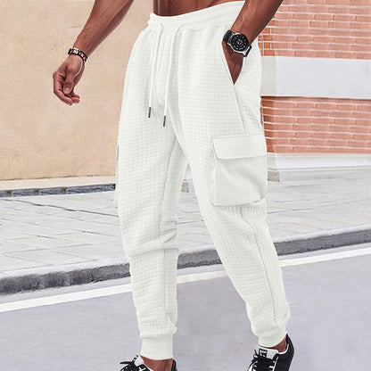 Herren Jogginghose Cargo Bequem Elastisch Grau