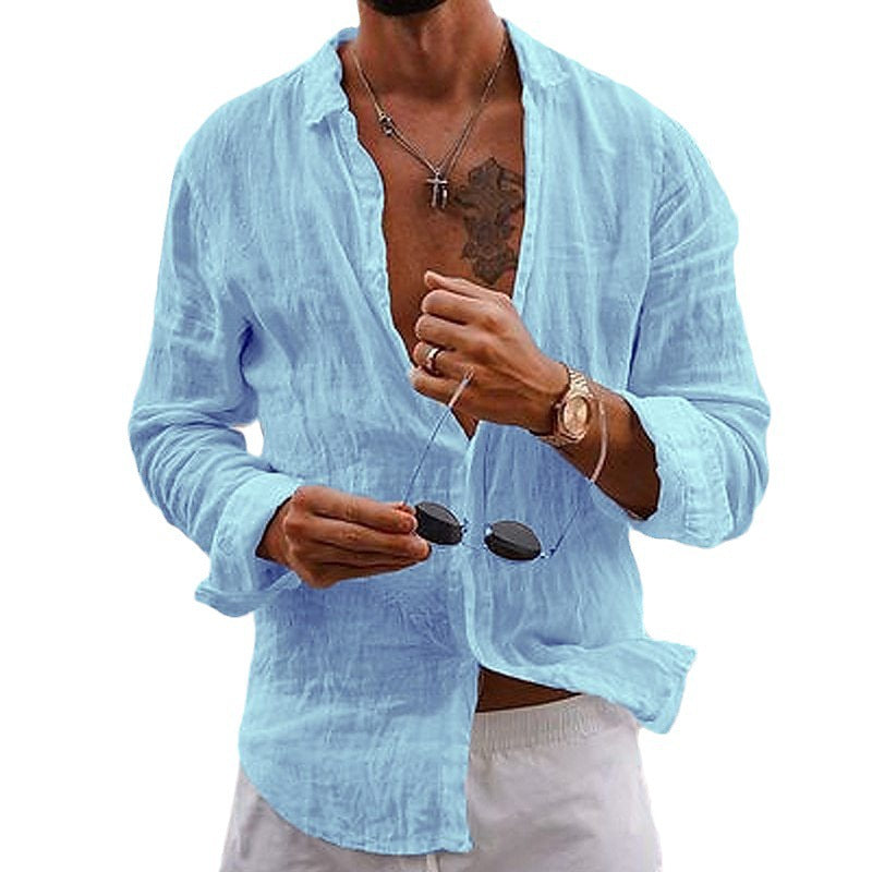 Leinenhemd Herren Lässig Sommer Modern