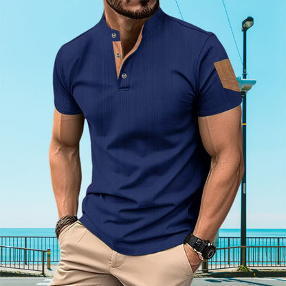 Herren Poloshirt Kurzarm Elegant mit Knöpfen - BerlinGlamour