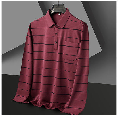 Herren Poloshirt Kurzarm Streifenmuster Elegant Modern