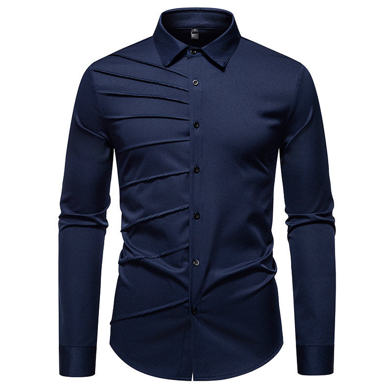 Herren Langarmhemd Rippendesign Modern Berlin Style