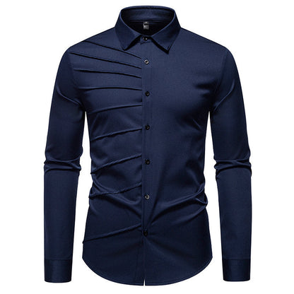 Herren Langarmhemd Rippendesign Modern Berlin Style