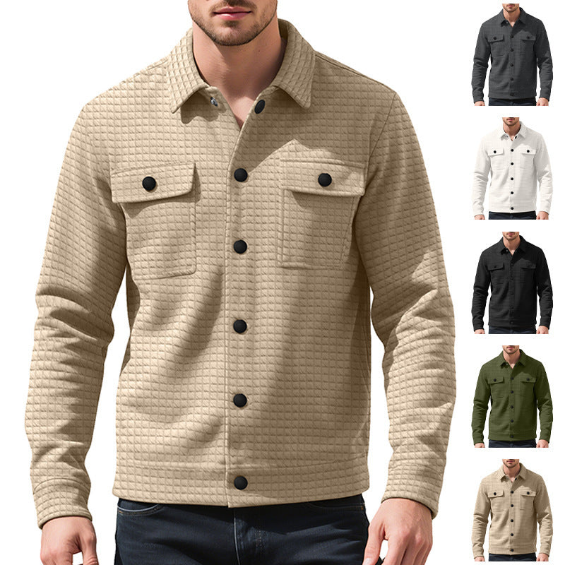 Herren Flanelljacke Lässig Mit Taschen Strukturiert - BerlinGlamour