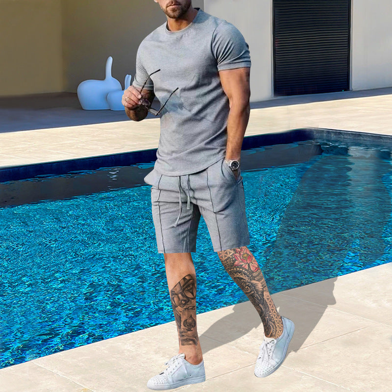 Herren Sport T-Shirt Kurzarm mit Jersey Shorts Comfort Fit