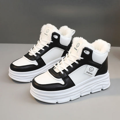 Damen Sneaker High-Top Weich Bequem Laufsohle