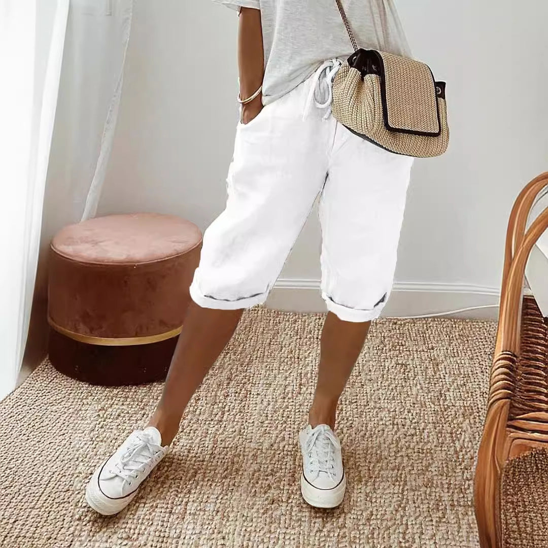 Luftige Damen Shorts Leinen Sommer