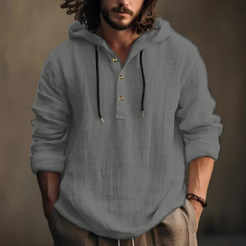 Herren Kapuzenpullover Komfortabel Lässig Mit Knöpfen - BerlinGlamour