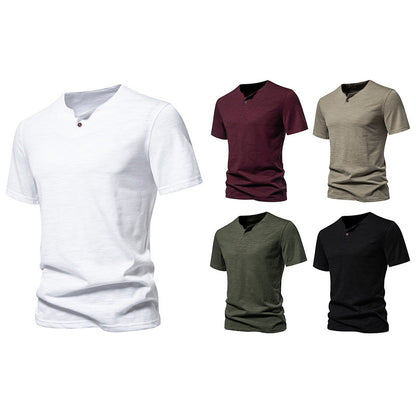 Herren Kurzarm-Shirt Moderner Stehkragen Baumwolle Berlin