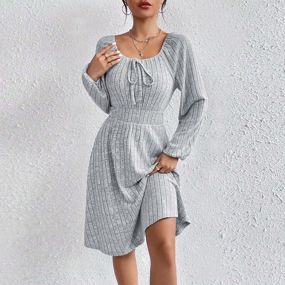 Damen Midi-Kleid Elastisch Raffung Modisch - BerlinGlamour