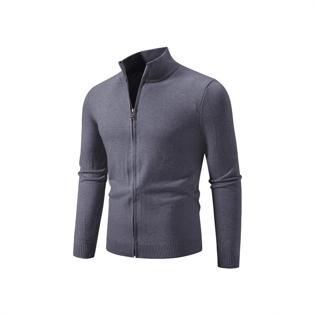 Strickpullover Herren Modern mit Reißverschluss Hochkragen