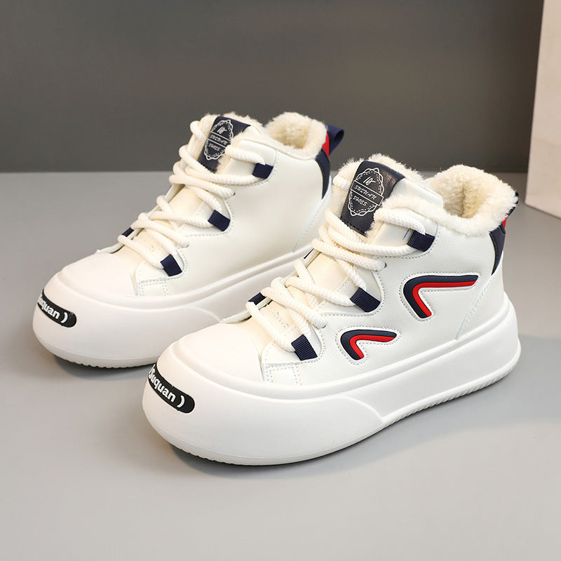 Damen Sneaker Hoch Flauschig Innenfutter Modisch