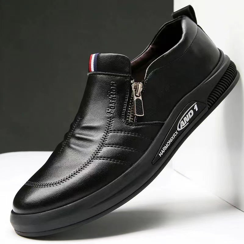 Herren Leder Sneaker Slip-On Bequem Flexibel