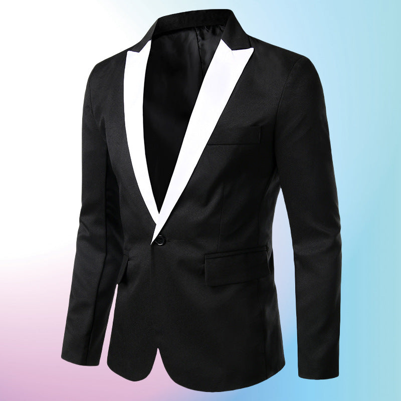 Herren Smokingjacke Slim Fit Elegant Schwarz