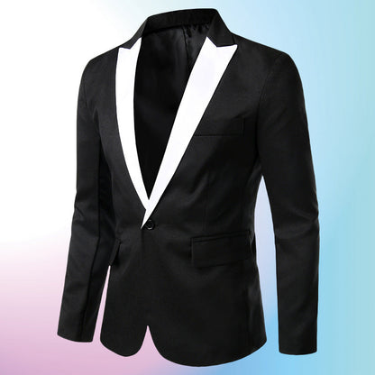 Herren Smokingjacke Slim Fit Elegant Schwarz