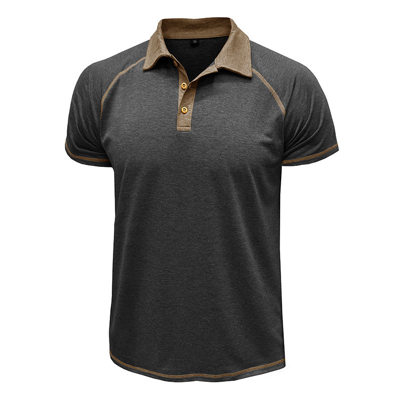 Herren Polohemd Sportlich Kontrastkragen Modern