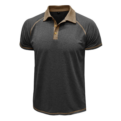 Herren Polohemd Sportlich Kontrastkragen Modern