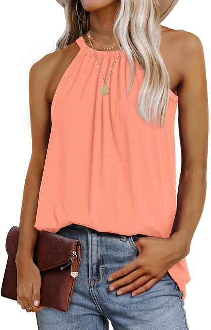 Damen Halterneck-Top Lässig Fließend Verstellbar