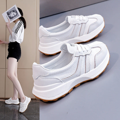 Damen Sneaker Sportlich Komfortabel Laufschuhe Weiße Sohle