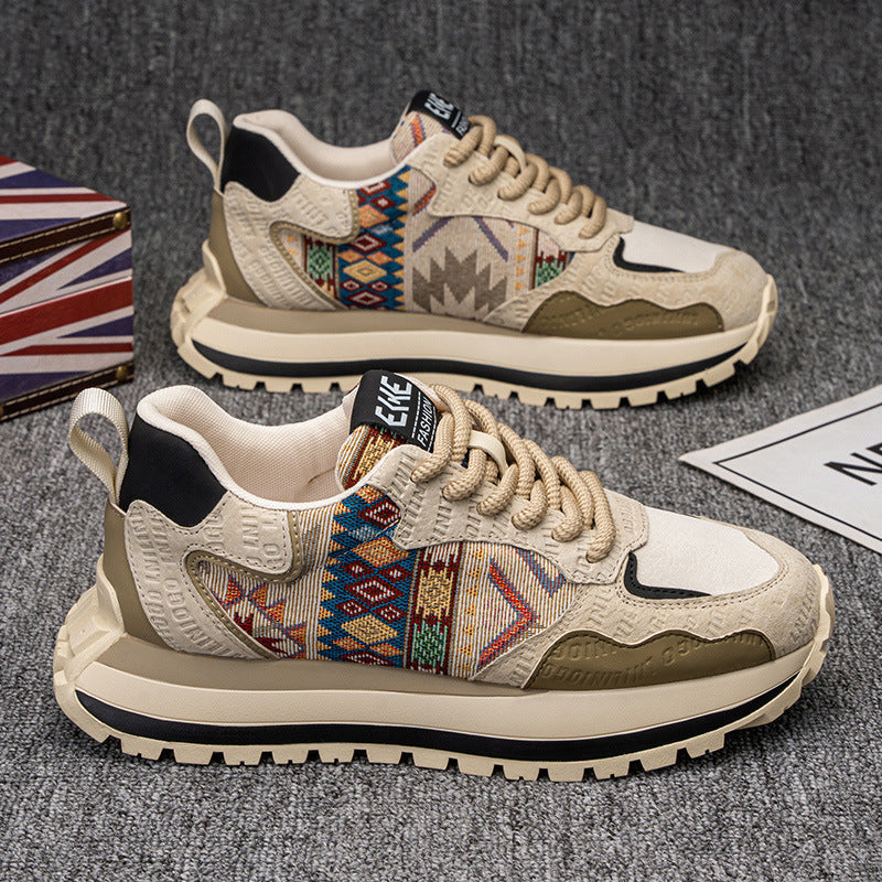 Damen Sneaker Sportlich Bunt Ethno Muster Flexibel