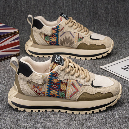 Damen Sneaker Sportlich Bunt Ethno Muster Flexibel