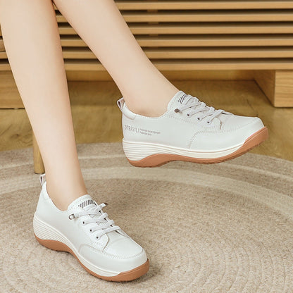 Damen Sneaker Bequem Freizeitschuhe Stoßdämpfend Weiss