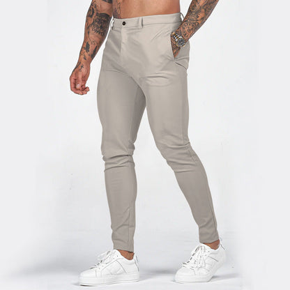 Herren Slim-Fit Chino Hose Elastisch Mit Taschen