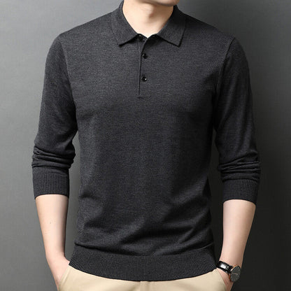 Eleganter Herren Strickpullover Polokragen Modern