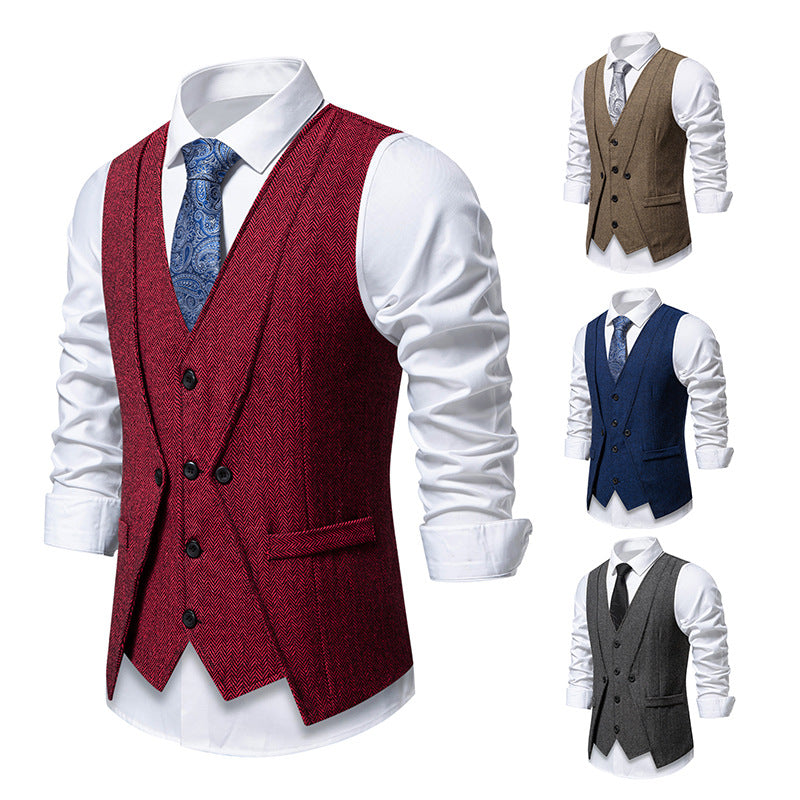 Herren Anzugswesten Klassisch kariert Elegent