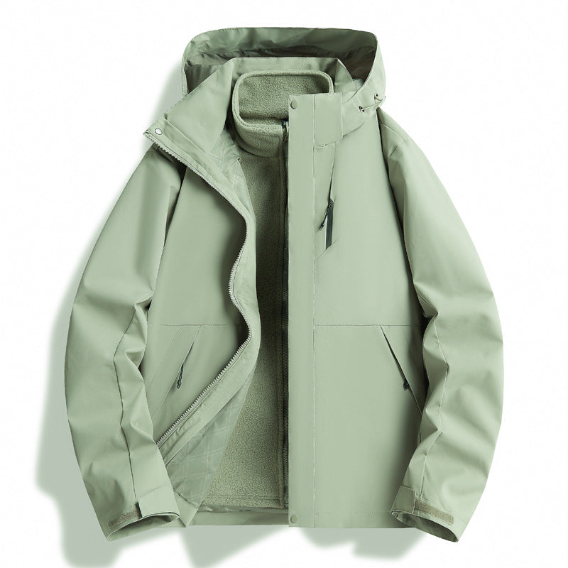 Herren Outdoorjacke Wetterfest Isoliert Verstellbar