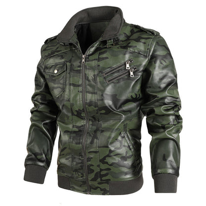 Lederjacke Herren Camouflage Style Modern
