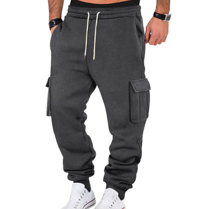Herren Cargo-Hose mit Kordelzug und Seitentaschen Sportlich