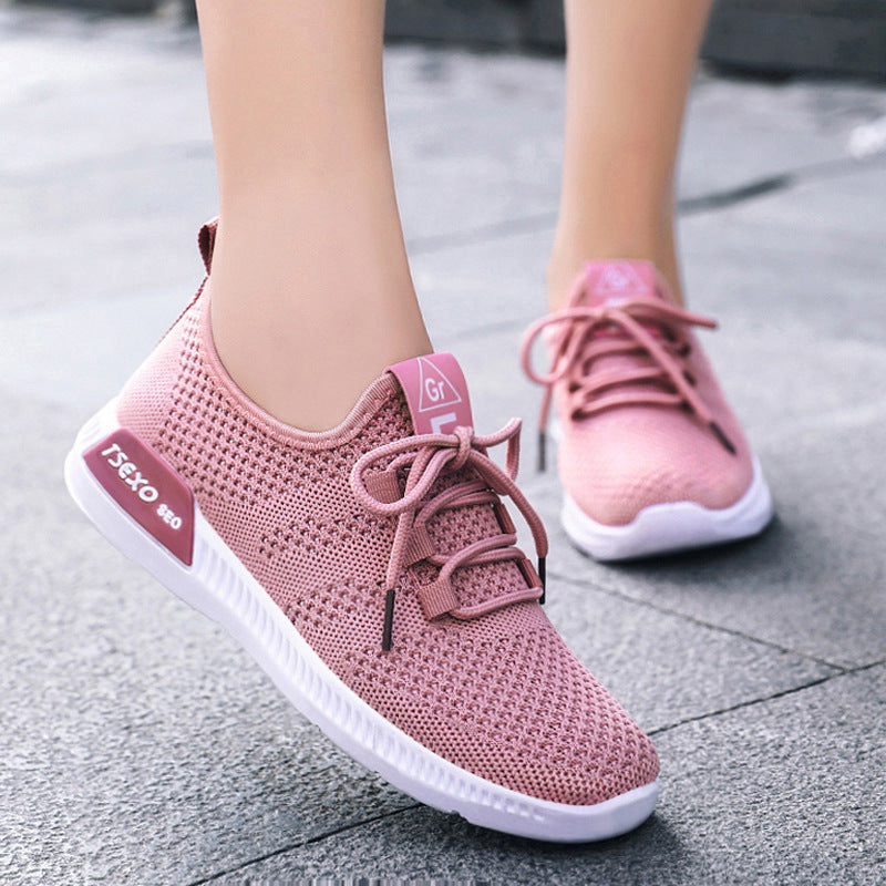 Damen Sneaker Leicht Atmungsaktiv Mesh Weiß - BerlinGlamour