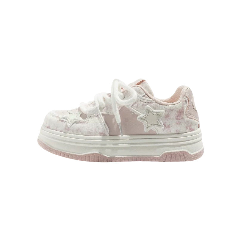 Damen Sneaker Sportlich Bequem Sterne Motiv