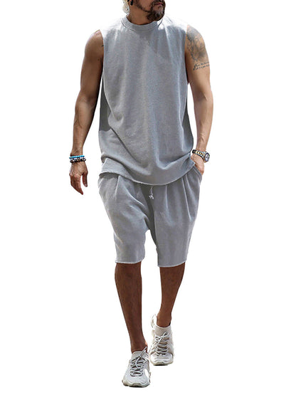 Herren Sportset Tanktop und Shorts Baumwoll Mix - BerlinGlamour