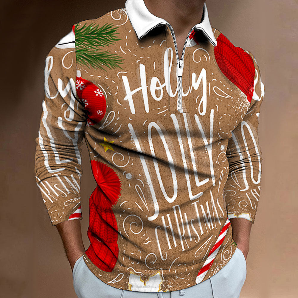 Weihnachtspoloshirt Langarm Herren Berlin Glamour Festlich